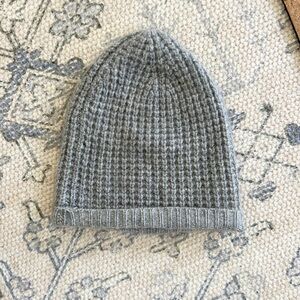 Italic 100% Cashmere Waffle Knit Winter Beanie Hat - Gray / Grey